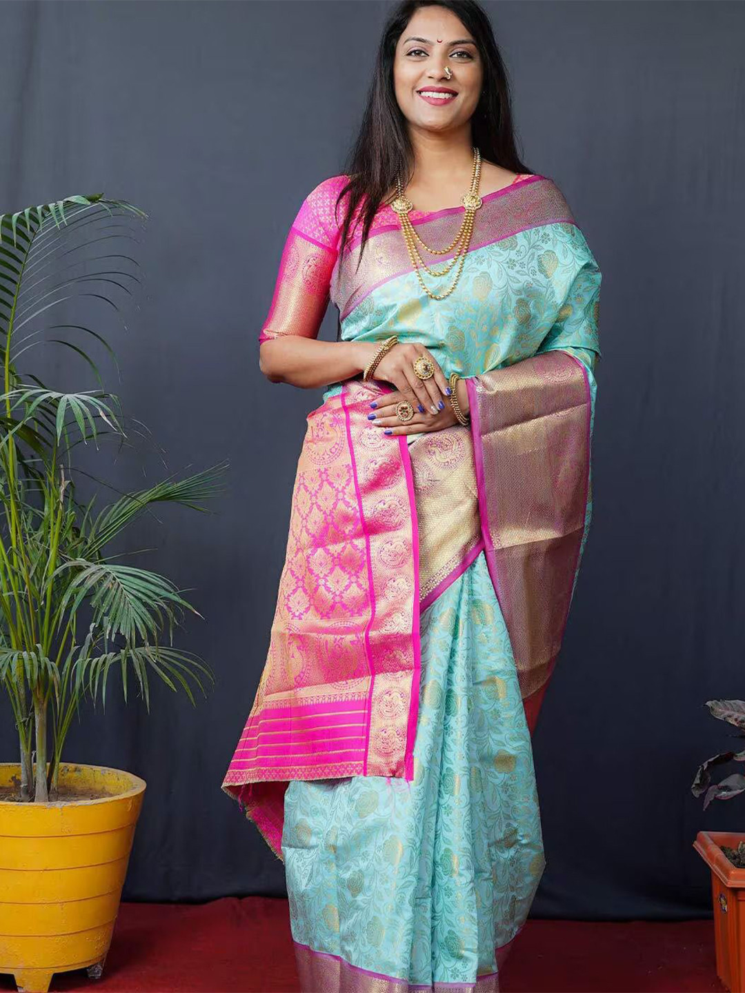 yourwish Ethnic Motifs Zari Banarasi Saree