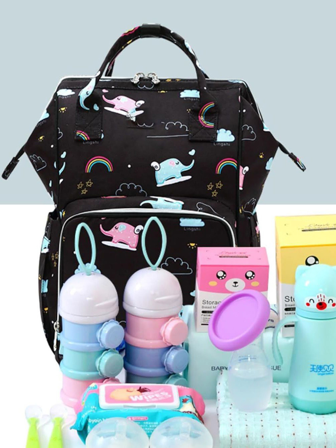 HOUSE OF QUIRK Printed Lightweight Diaper Backpack