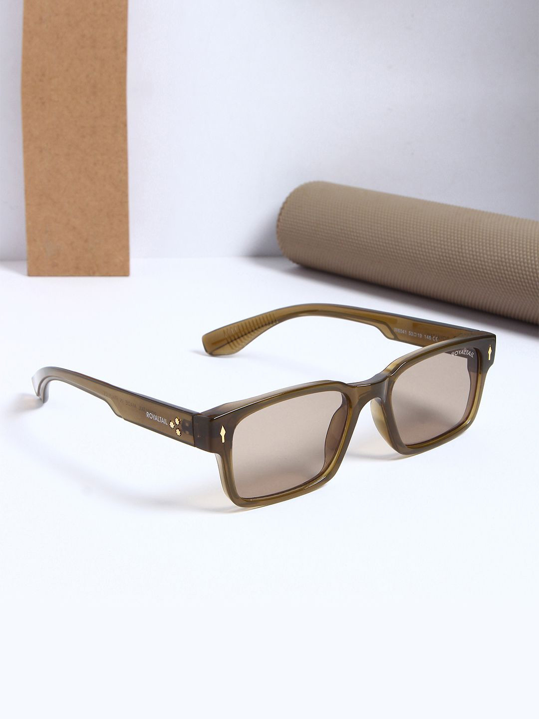 ROYALTAIL Unisex Rectangle Sunglasses with UV Protected Lens RT-SUNG-116-Olive Green