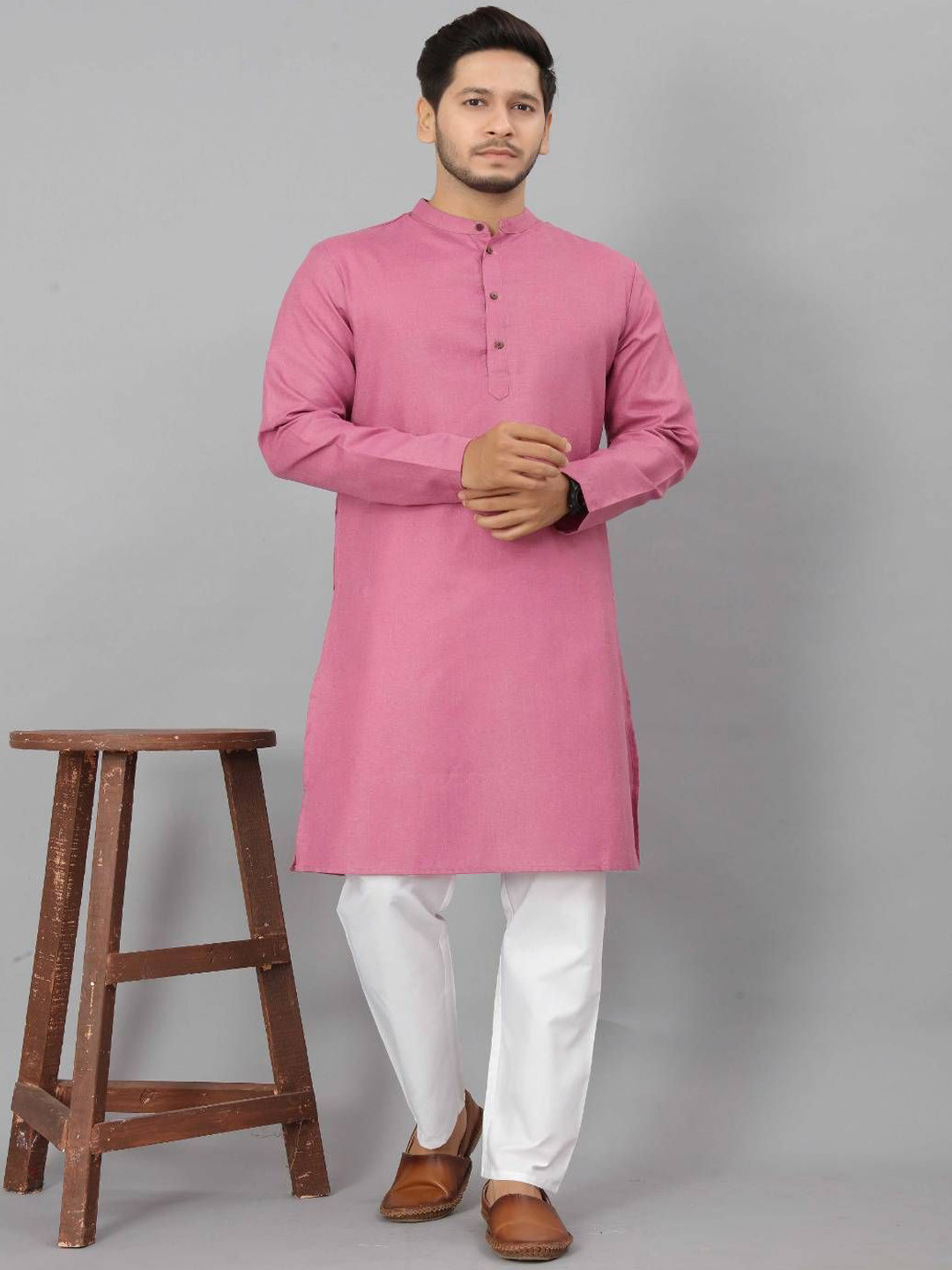 Odd By Poshaak Men Solid Cotton Regular Kurta