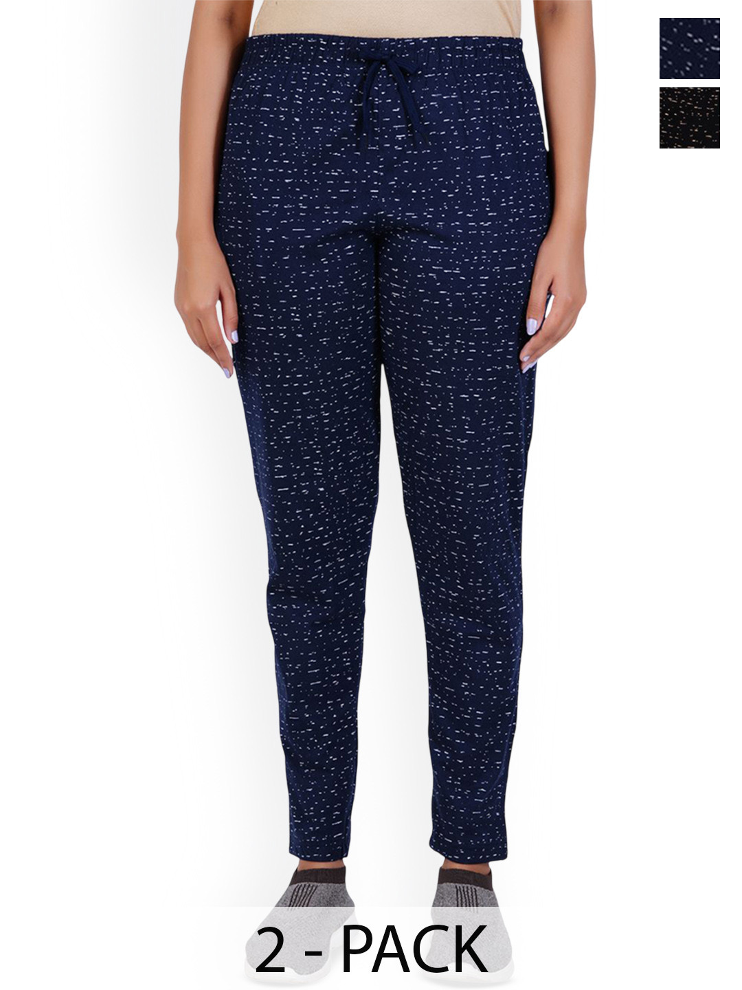 GUIDE Women Pack Of 2 Printed Mid Rise  Track Pants