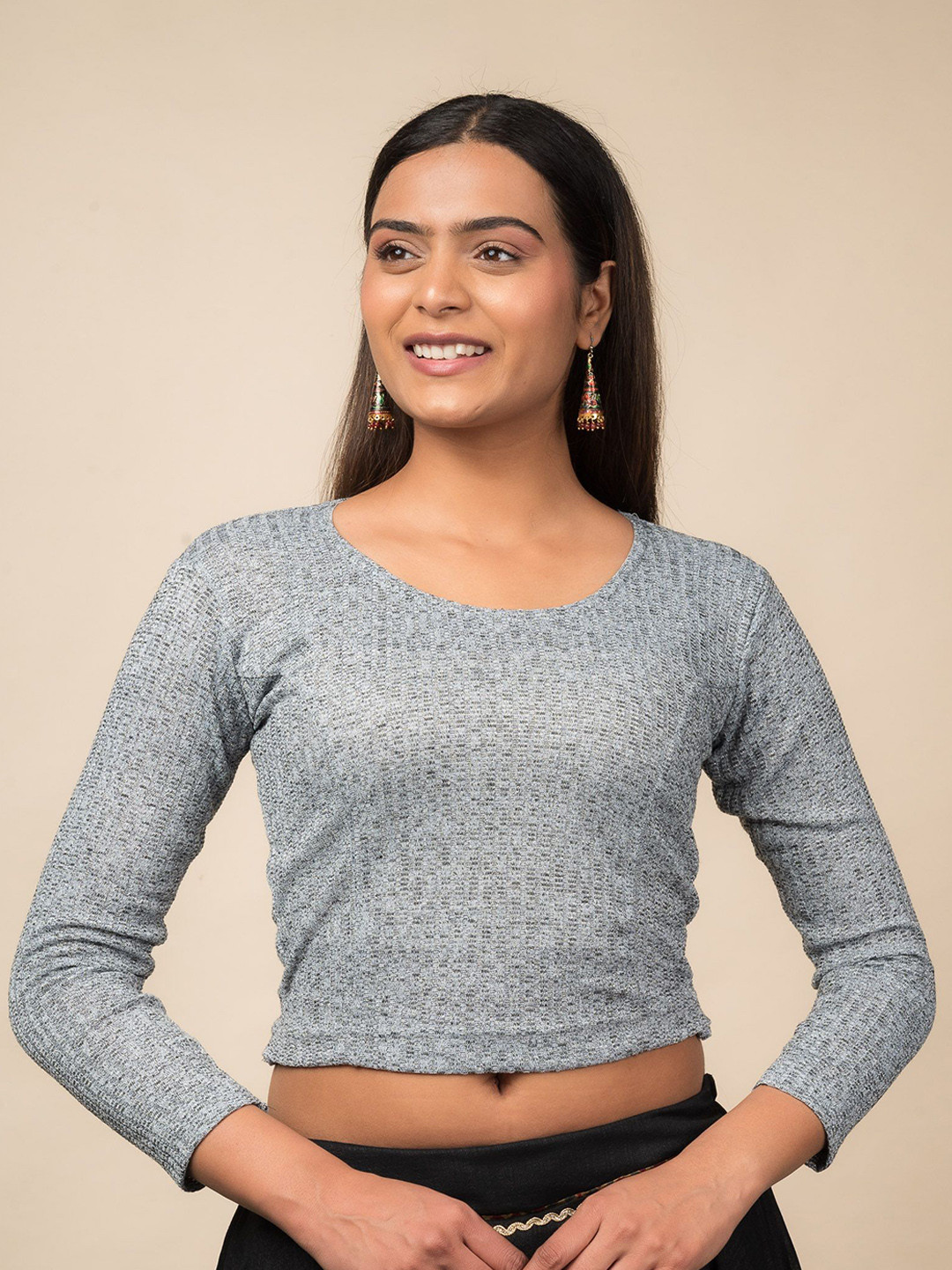 Bindigasm's Advi Women Long Sleeve Stretchable Slip On Blouse