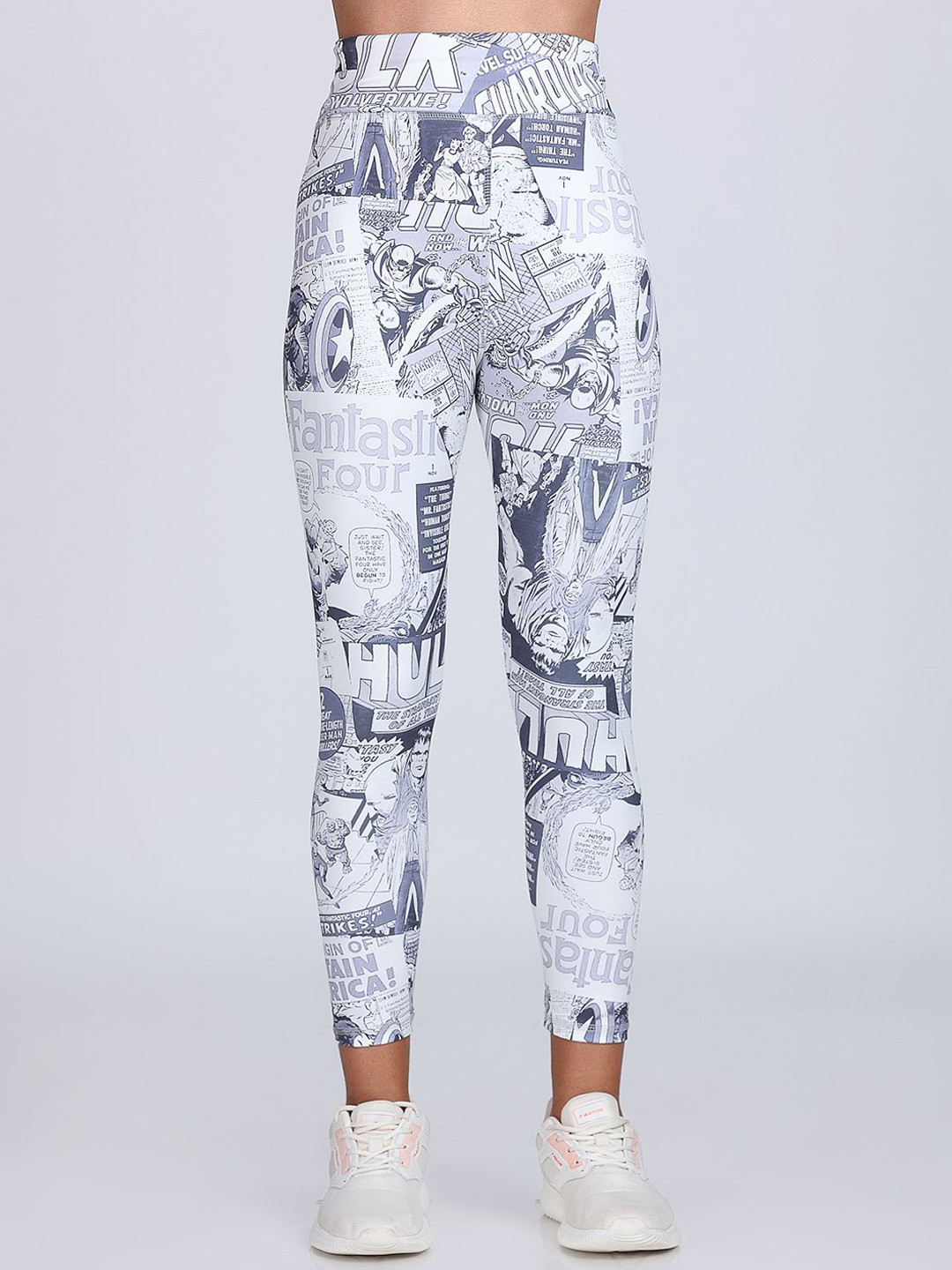 CKARFE Women Printed High-Rise Dry-Fit Sports Tights