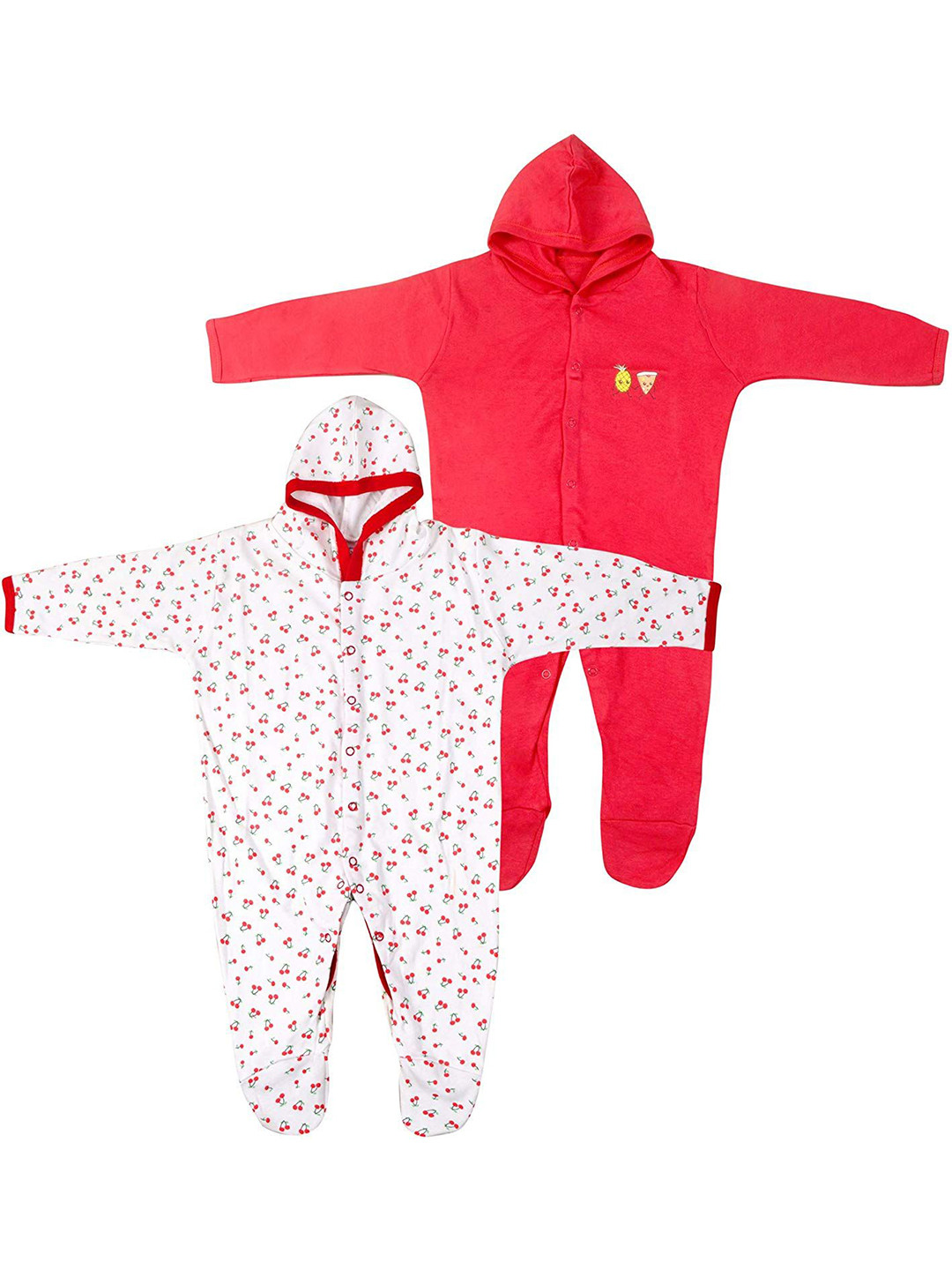 Baby Needs Kids Pack of 2 Printed Hooded Cotton Sleepsuit