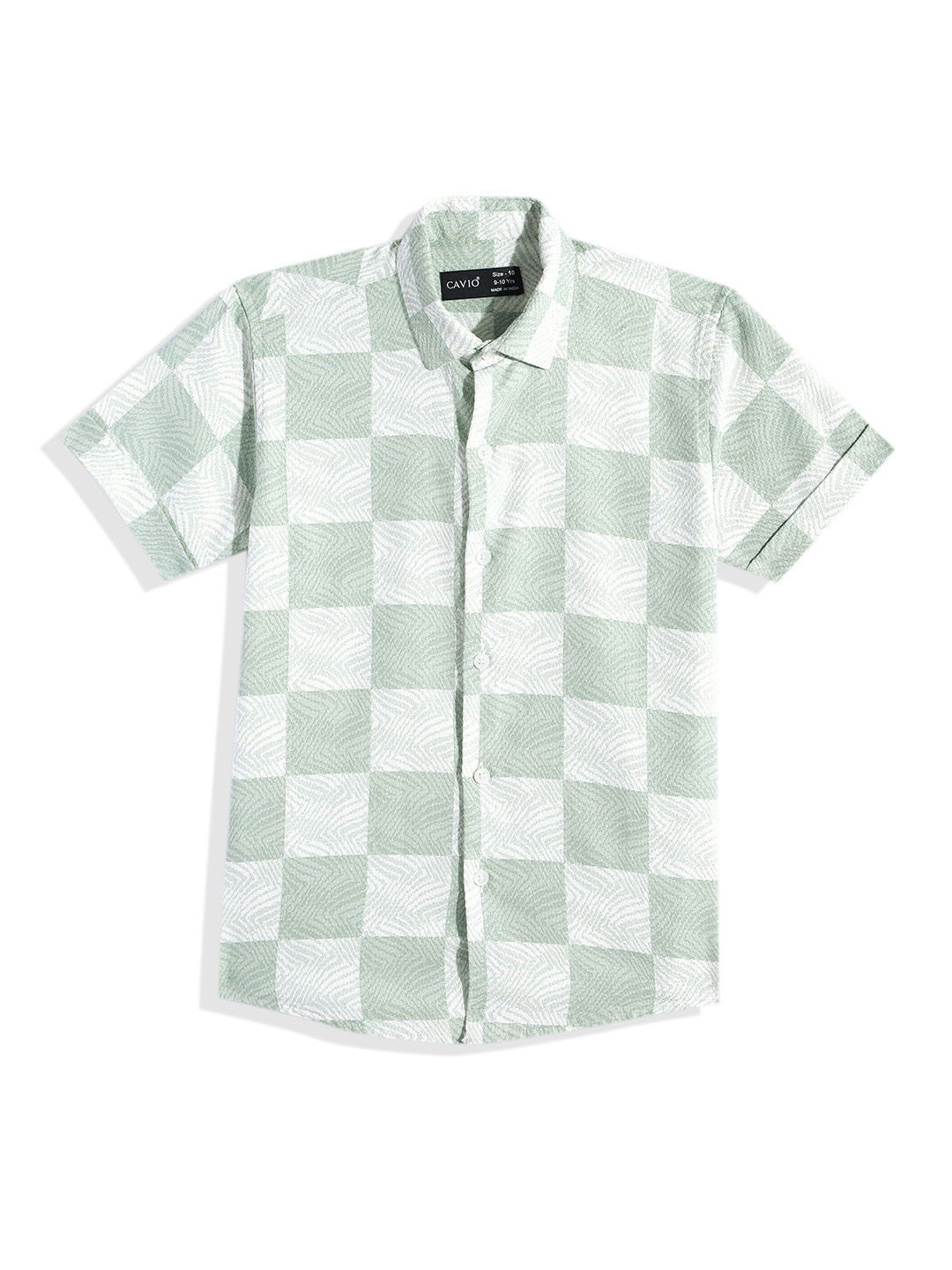 CAVIO Boys Comfort Chessboard Checked Pure Cotton Casual Shirt