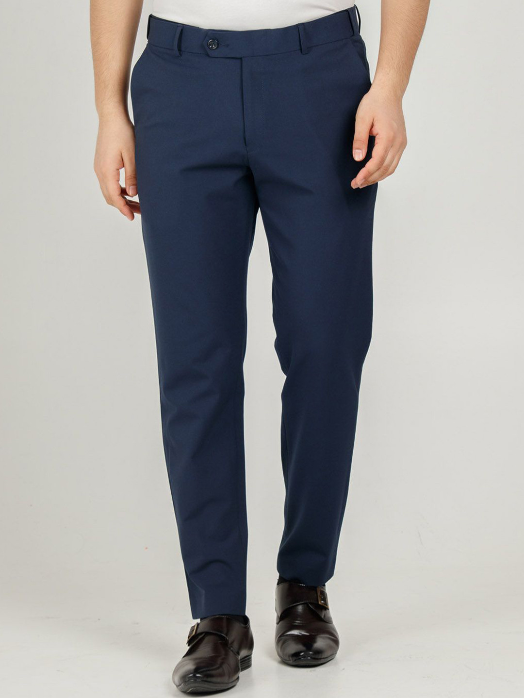 Muffynn Men Flexiwaist Relaxed Regular Fit Mid-Rise Formal Trouser