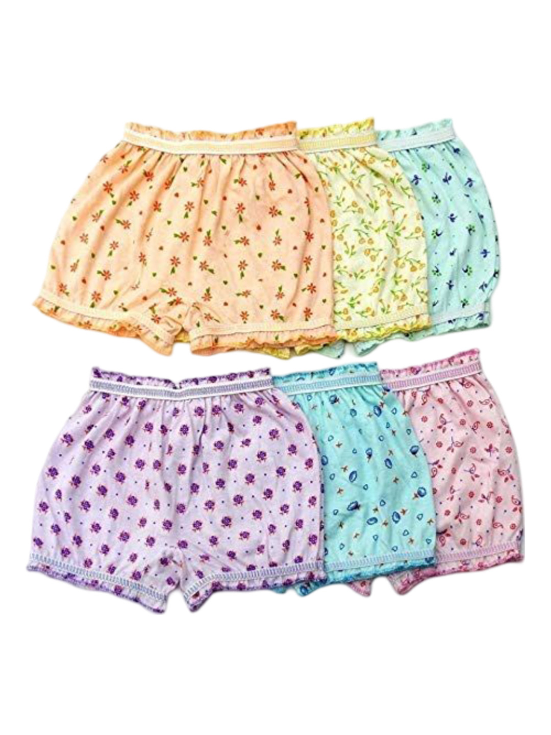 Bexzzor Girls Pack Of 6 Mid Rise Bloomers Briefs