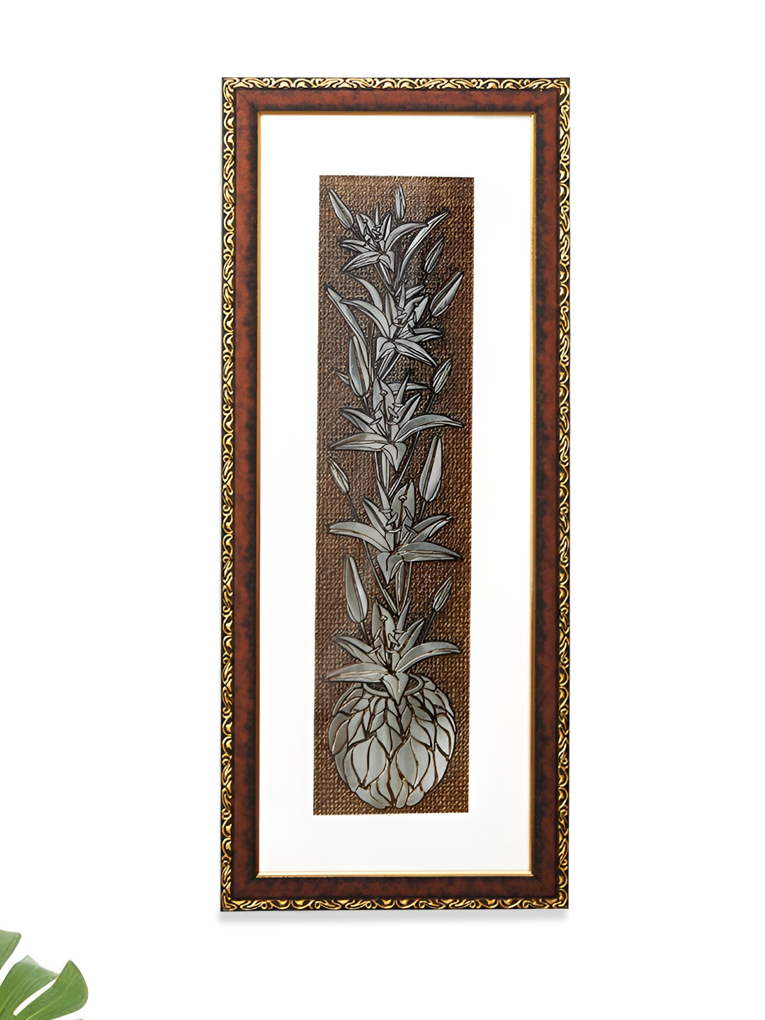 SHREE KALA HOME DECOR Brown Floral and Botanical Painting Wall Art