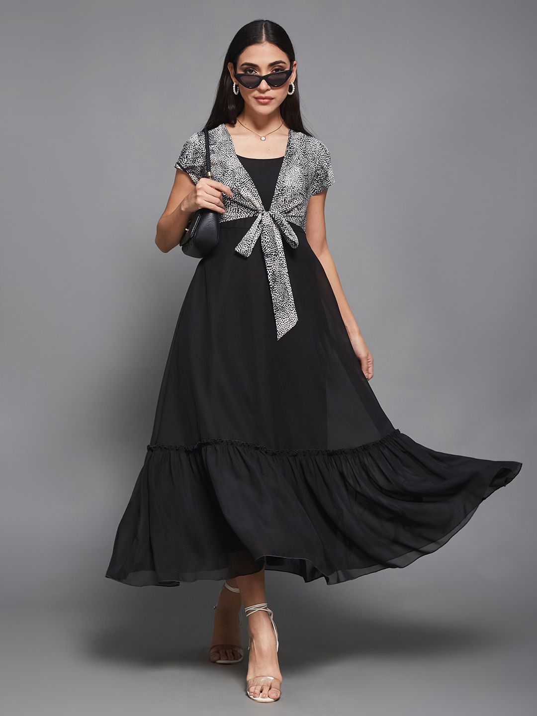 Miss Chase Women Animal Printed A-Line Midi Dress