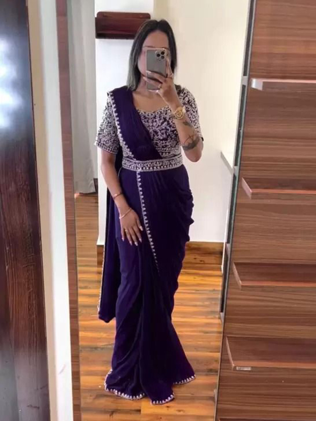 KALINI Embellished Belted Designer Saree