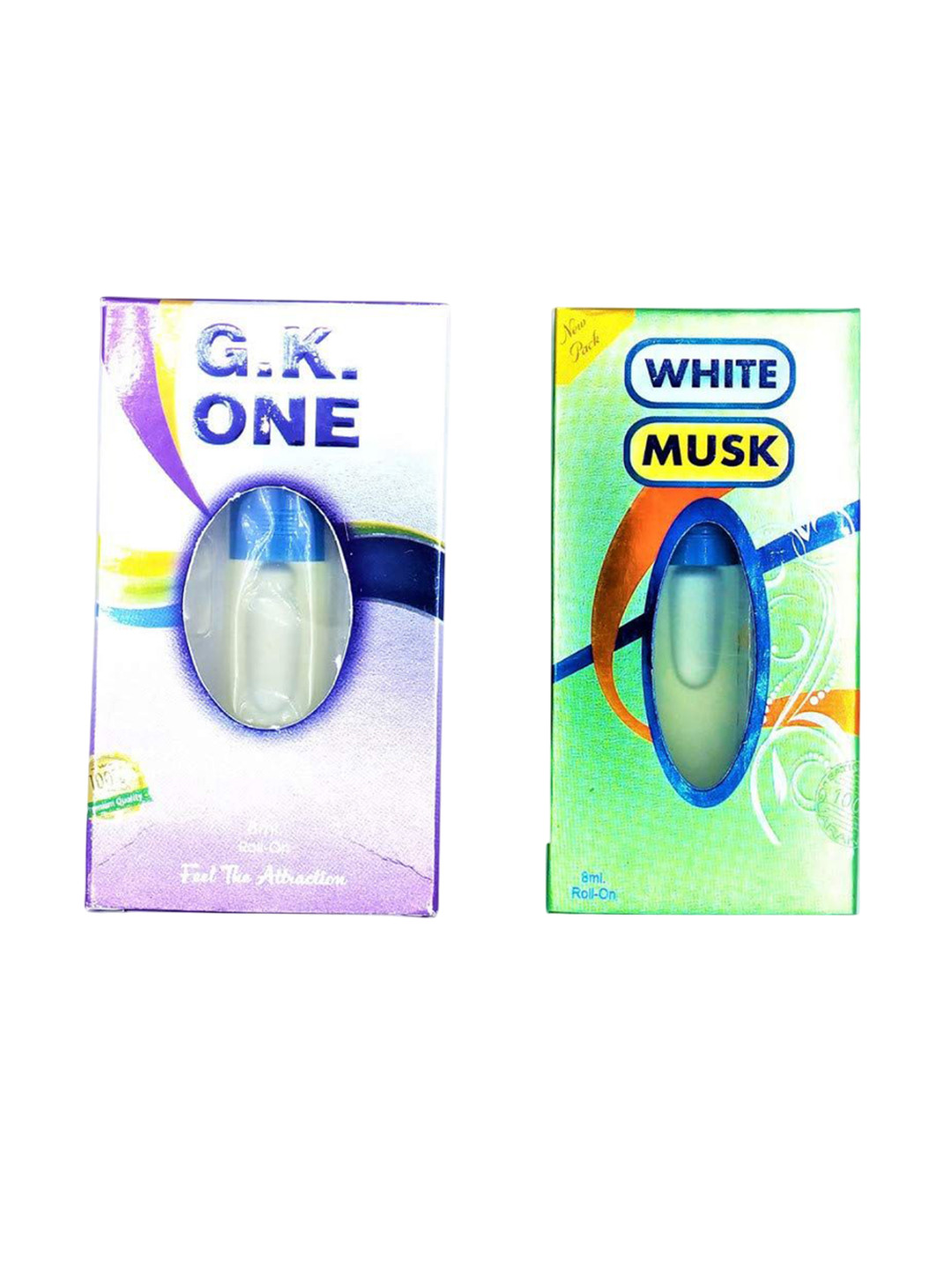 RAVIOUR LIFESTYLE Set Of 2 G.K One & White Musk Alcohol-free Roll On Attar  8 ml Each