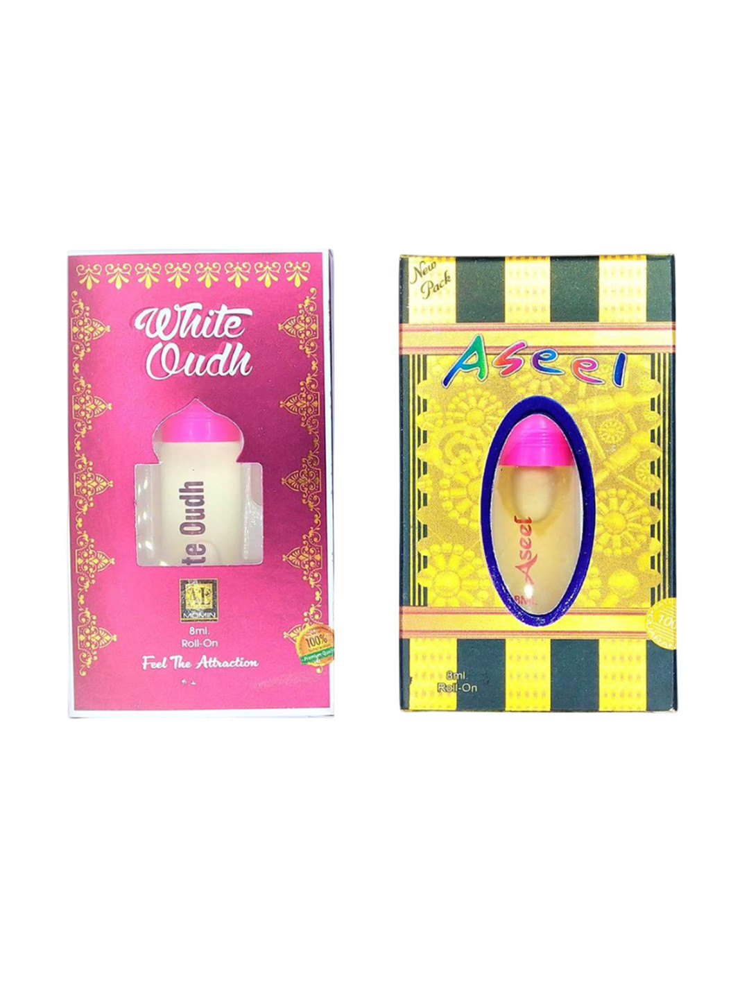 RAVIOUR LIFESTYLE Set Of 2 Aseel Real & White Oudh Non-Alcoholic Roll On Attar - 8ml Each