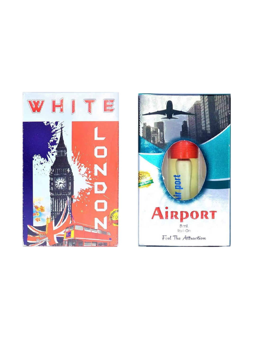 RAVIOUR LIFESTYLE Set Of 2 White London & Airport Roll On Attar - 8 ml Each