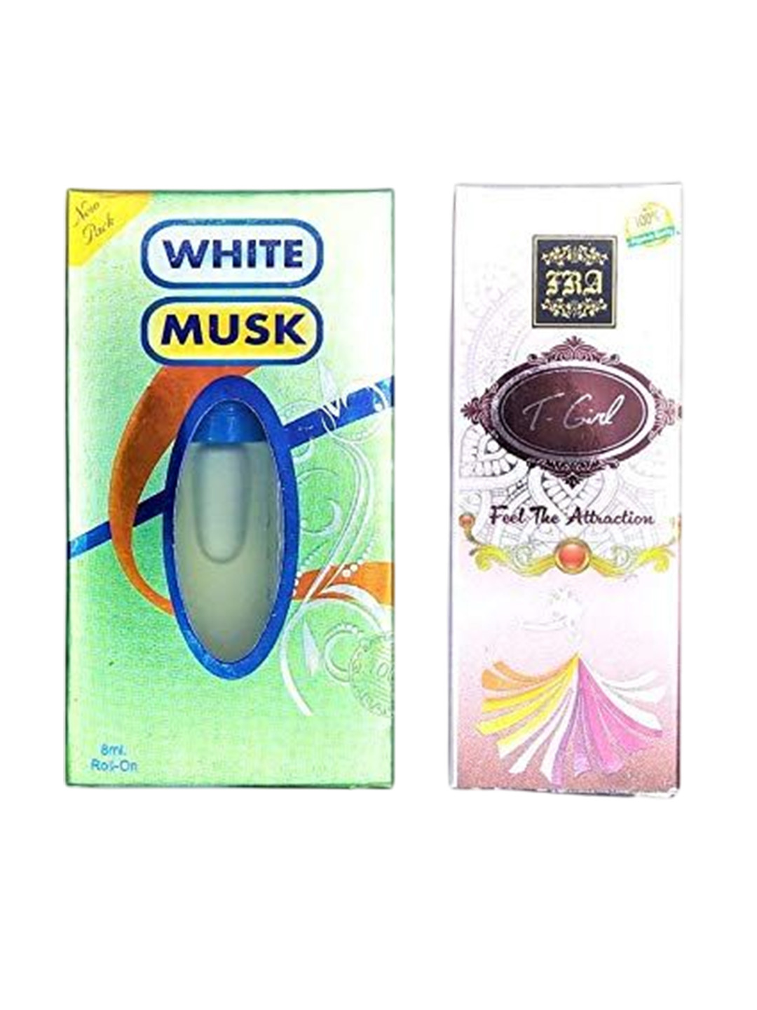 RAVIOUR LIFESTYLE Set Of 2 T Girl & White Musk Alcohol Free Roll On Attar - 8 ml Each