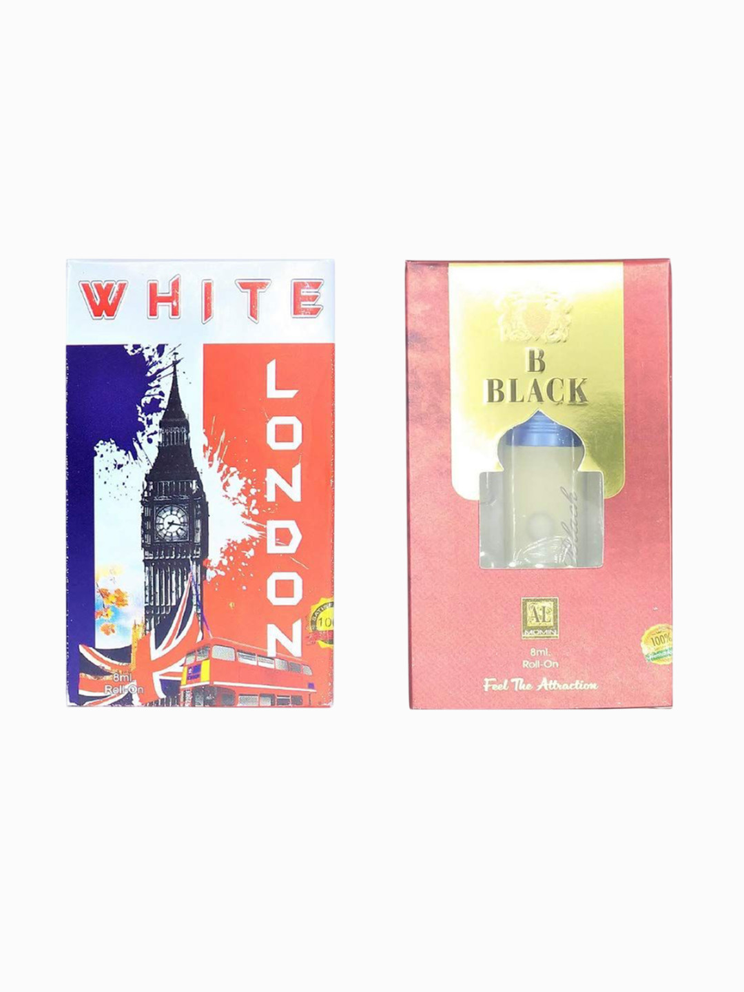 RAVIOUR LIFESTYLE Set Of 2 White London & B Black Roll On Attar - 8 ml Each