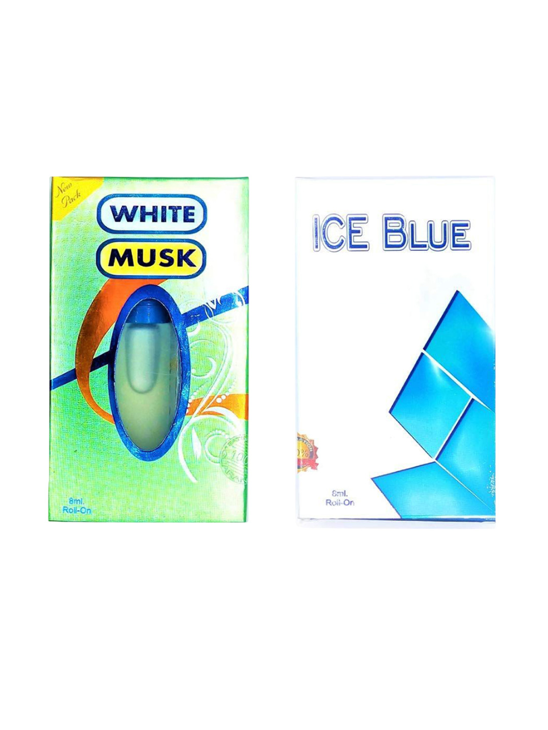 RAVIOUR LIFESTYLE Set Of 2 Ice Blue & White Musk Non-Alcoholic Roll On Attar - 8 ml Each