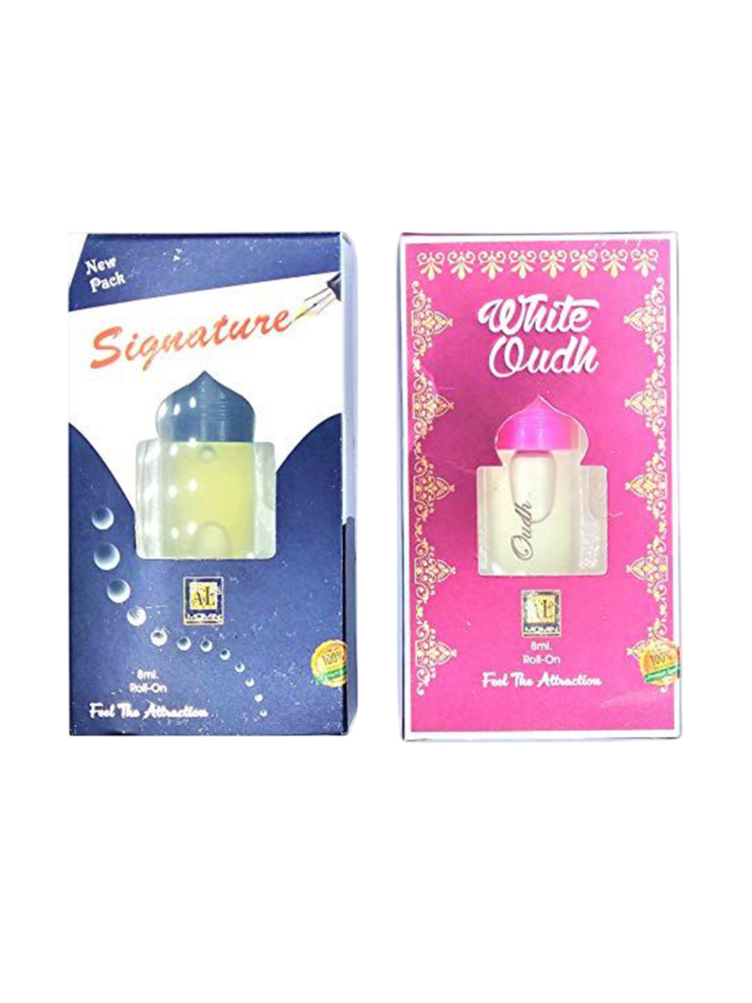 RAVIOUR LIFESTYLE Set Of 2 Signature & White Oudh Non-Alcoholic Roll On Attar - 8 ml Each