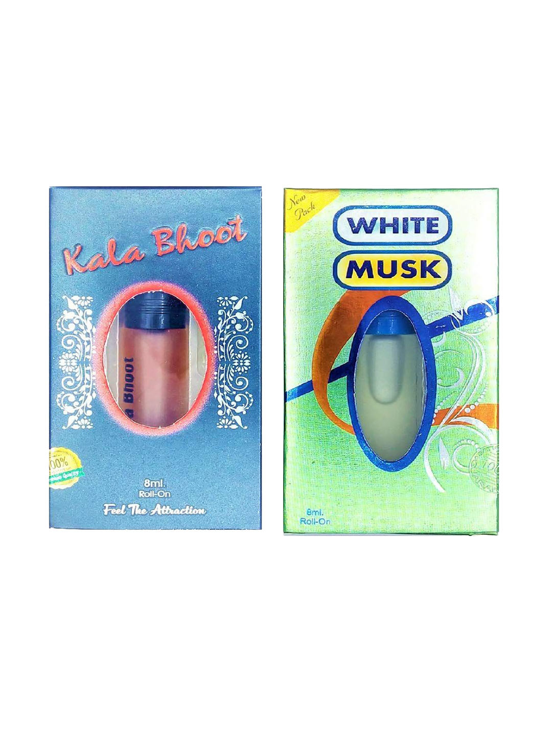 RAVIOUR LIFESTYLE Set Of 2 Kala Bhoot & White Musk Alcohol Free Roll On Attar - 8 ml Each