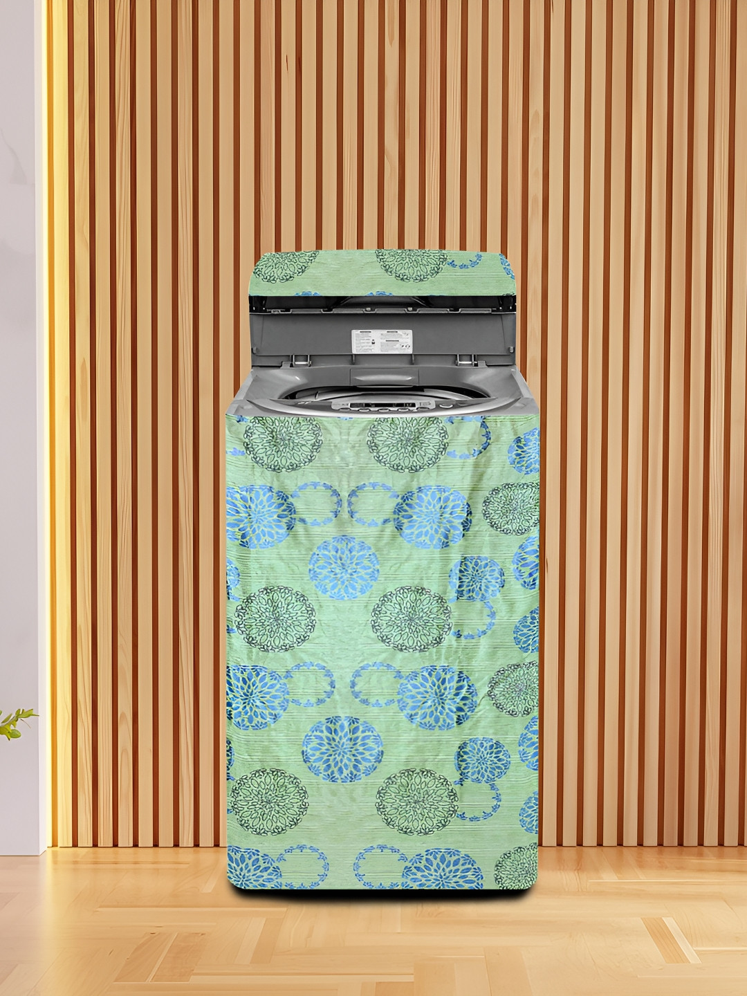 KANUSHI INDUSTRIES Green & Blue Printed Washing MachineCover
