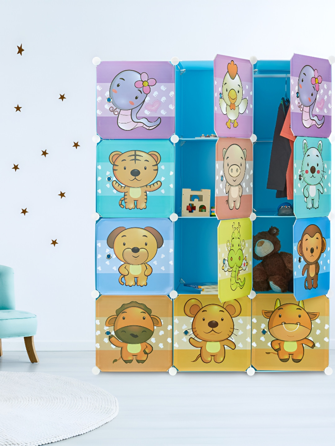 Sasimo Teal & Blue Printed Super Strong Multi-Utility Organiser