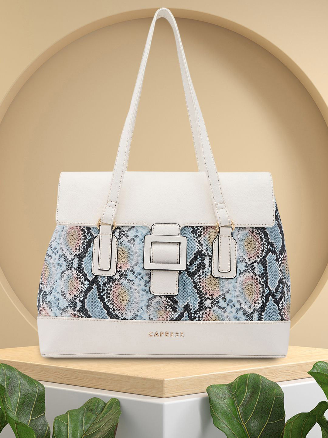 Caprese Vittoria Women White Large Satchel Bag