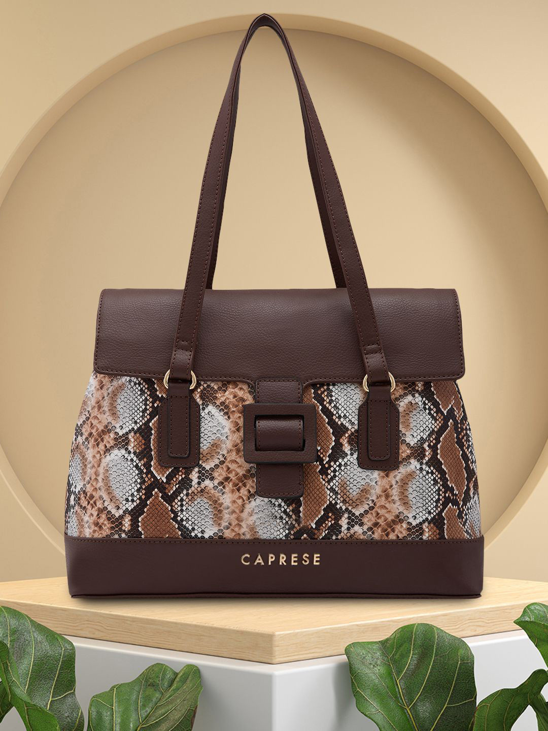 Caprese Vittoria Women Chocolate Large Satchel Bag