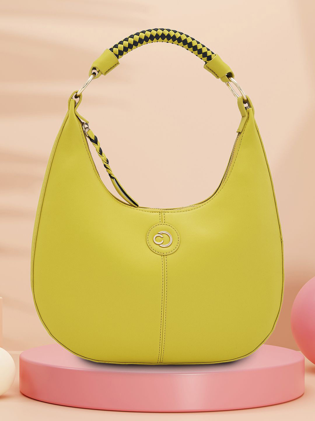 Caprese Mindy Women Lime Medium Hobo Bag