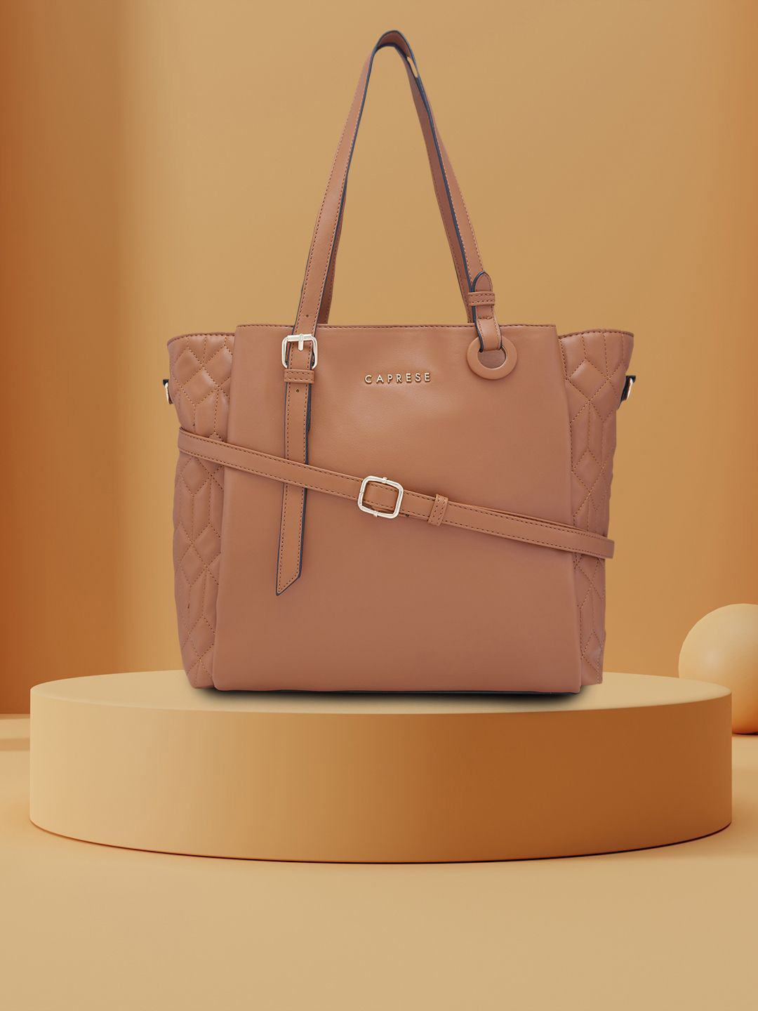 Caprese Sabrina Women Tan Large Tote Bag