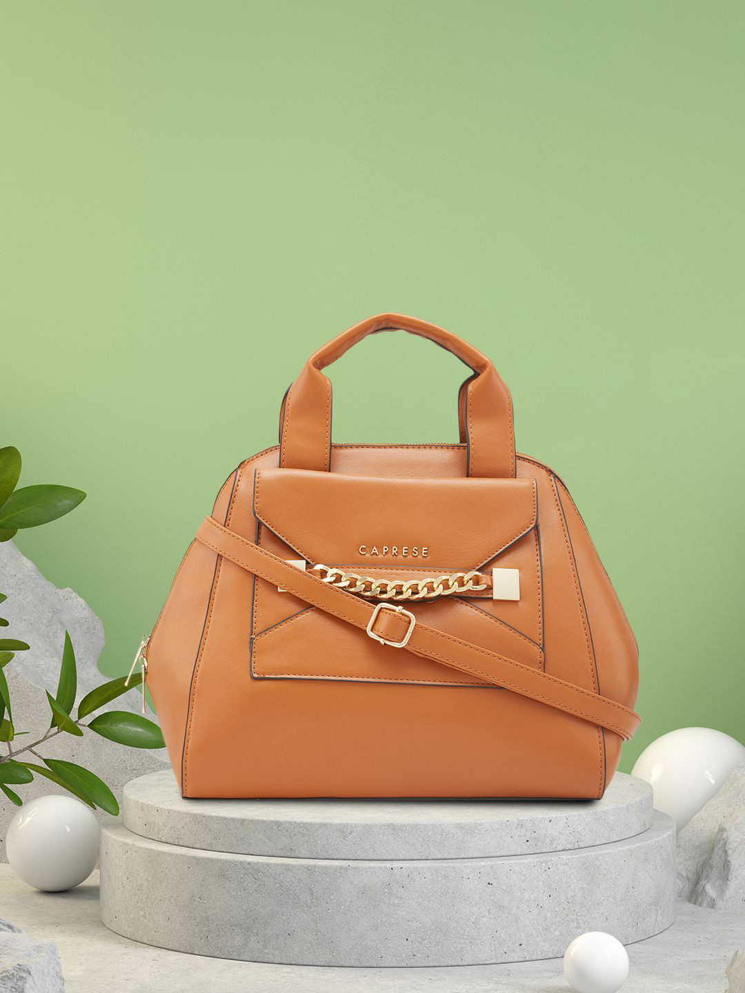 Caprese Lucie Women Tan Large Satchel Bag