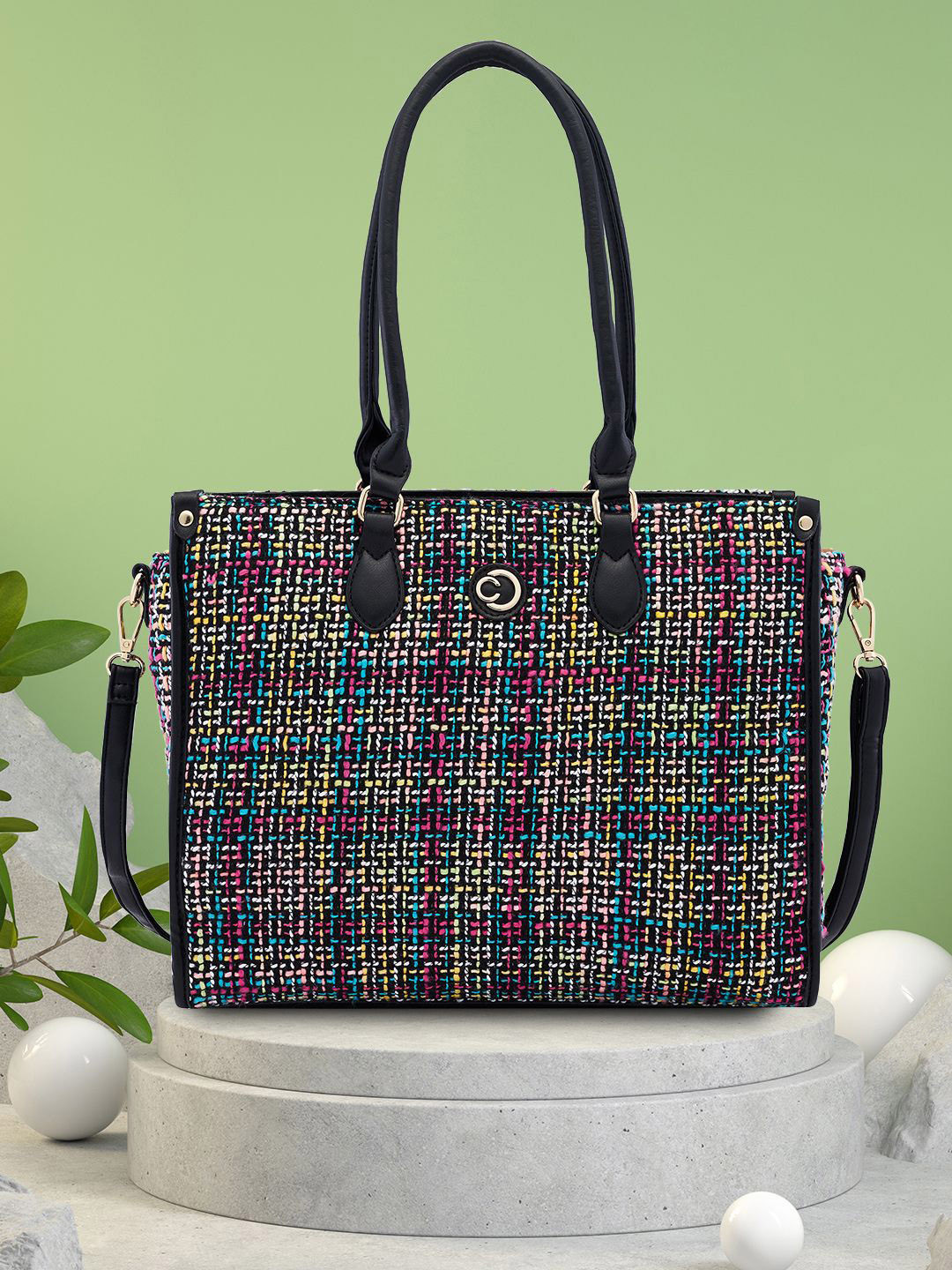 Caprese Harmonee Women Black Large Tote Bag