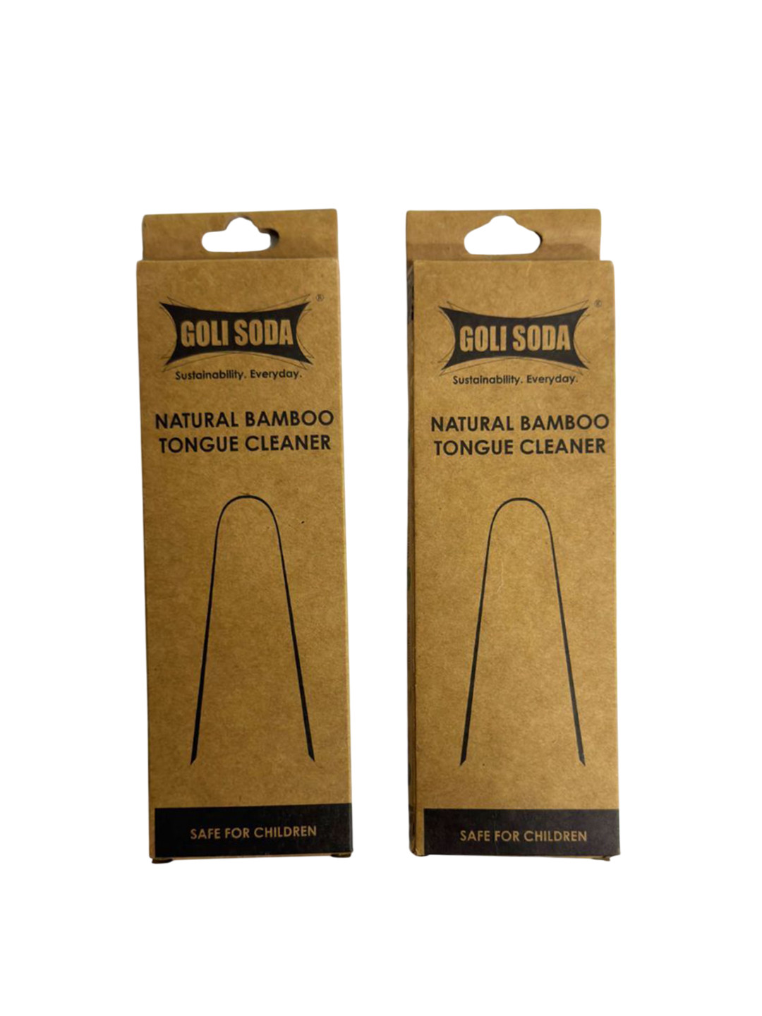 GOLI SODA Set Of 2 Natural Bamboo Tongue Cleaner - Brown