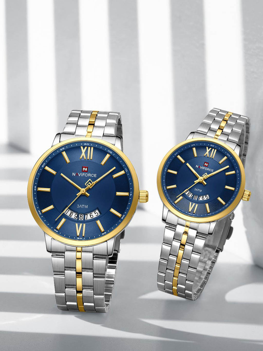 Naviforce Unisex Couple Analogue Chronograph Watch NF9238_S BE G_COUPLE