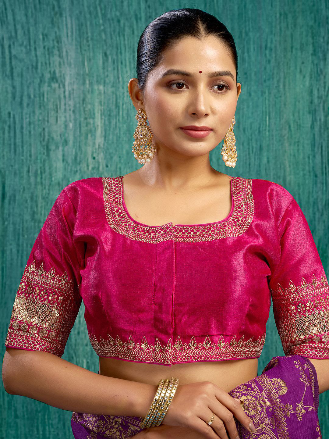 KALINI Women Embellished Fully Stitched Padded Saree Blouse