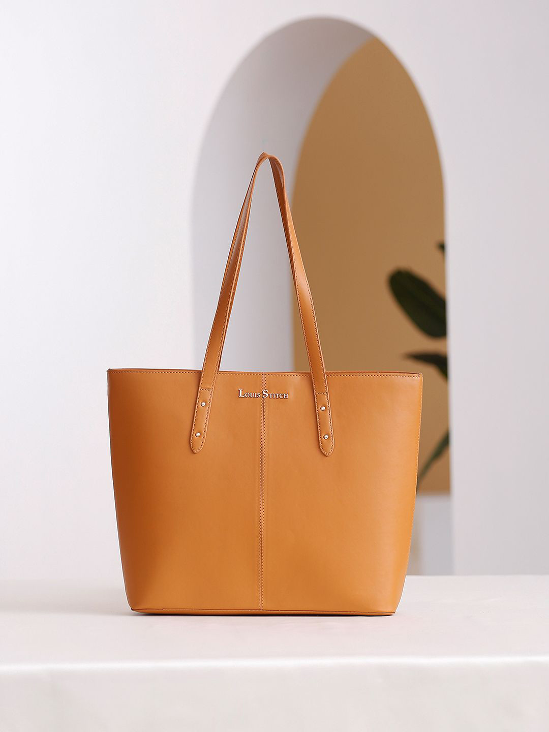 LOUIS STITCH Women Tan Ladies Oversized Shopper Tote Bags