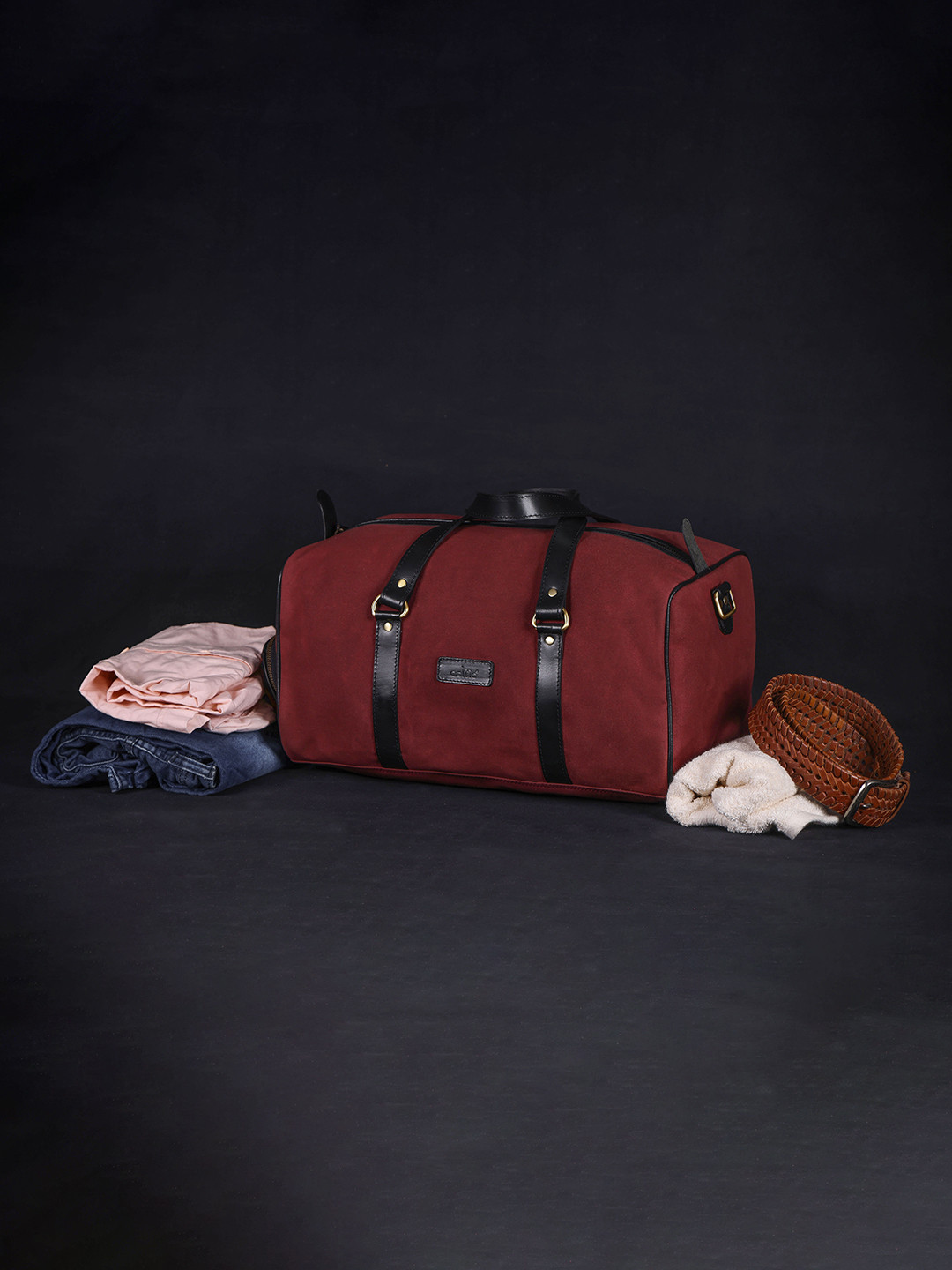 Celtic Maroon Canvas Small Sports & Gym Duffel Bag Zip Closure with Regular Strap