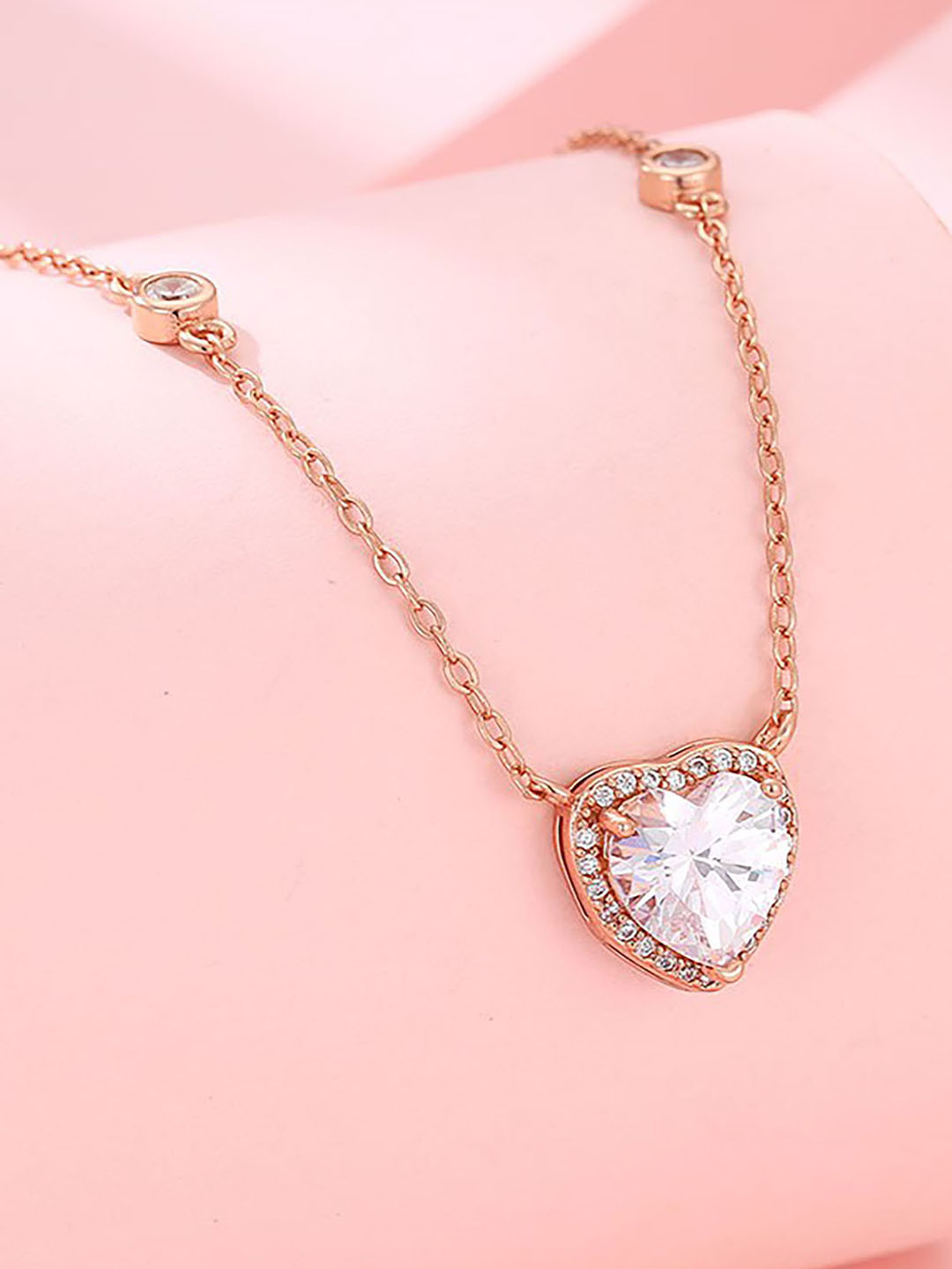 SILMORA Silver-Plated Artificial Stones Pendant with Chain