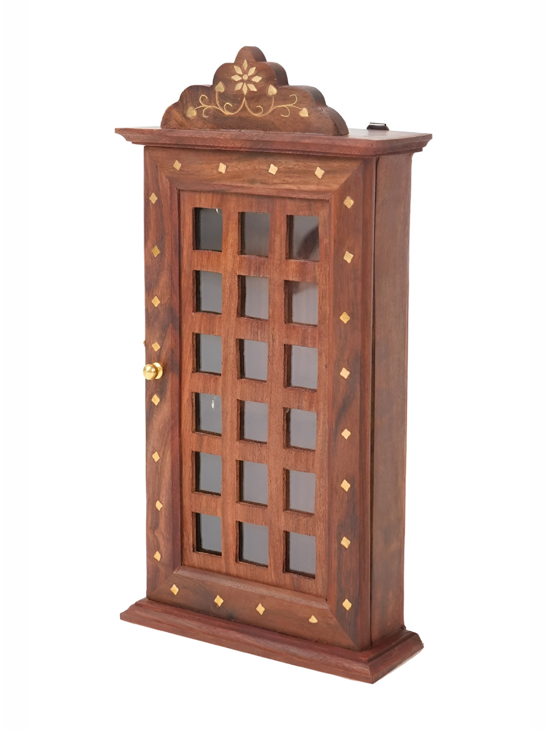 ADA Handicraft Sheesham Wooden Square Design Keychain Holder