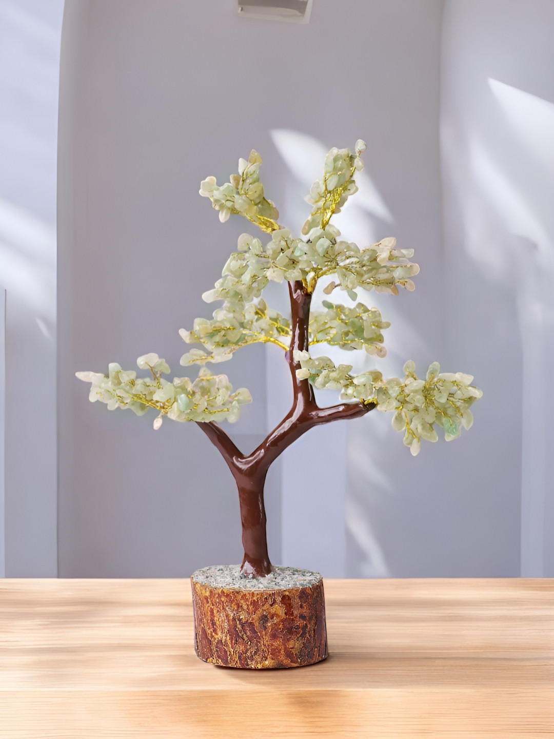 Shubhanjali Tree Green Wood Natural Living Room Large Showpiece - 12 Inches