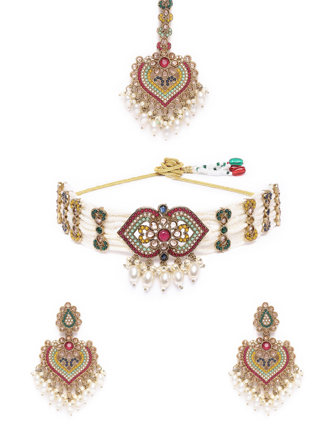 MEIRA JEWELLERY Gold Plated Pearl Jewellery Set