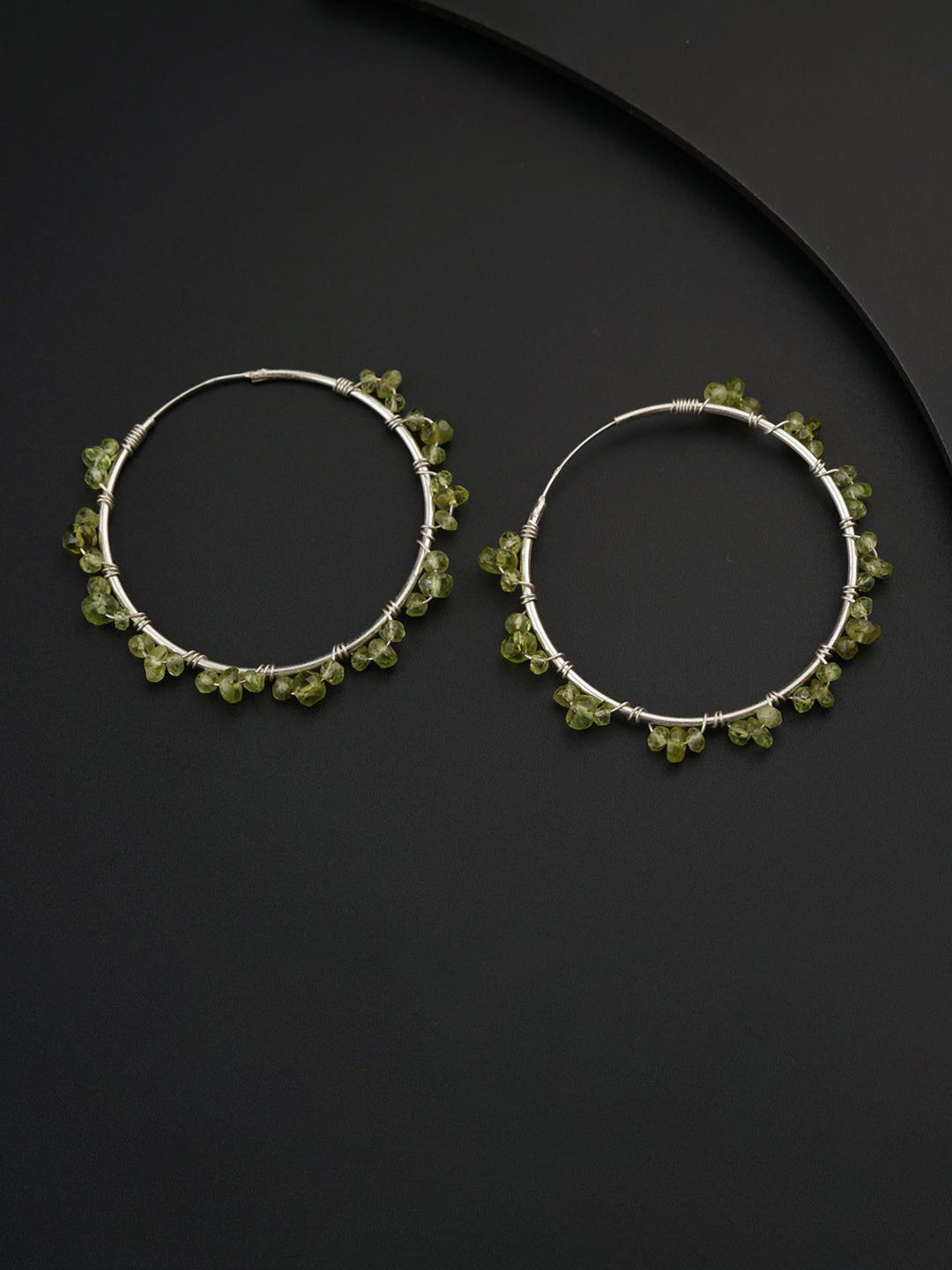 House of Aadyaa 925 Sterling Silver Classic Beads Hoop Earrings