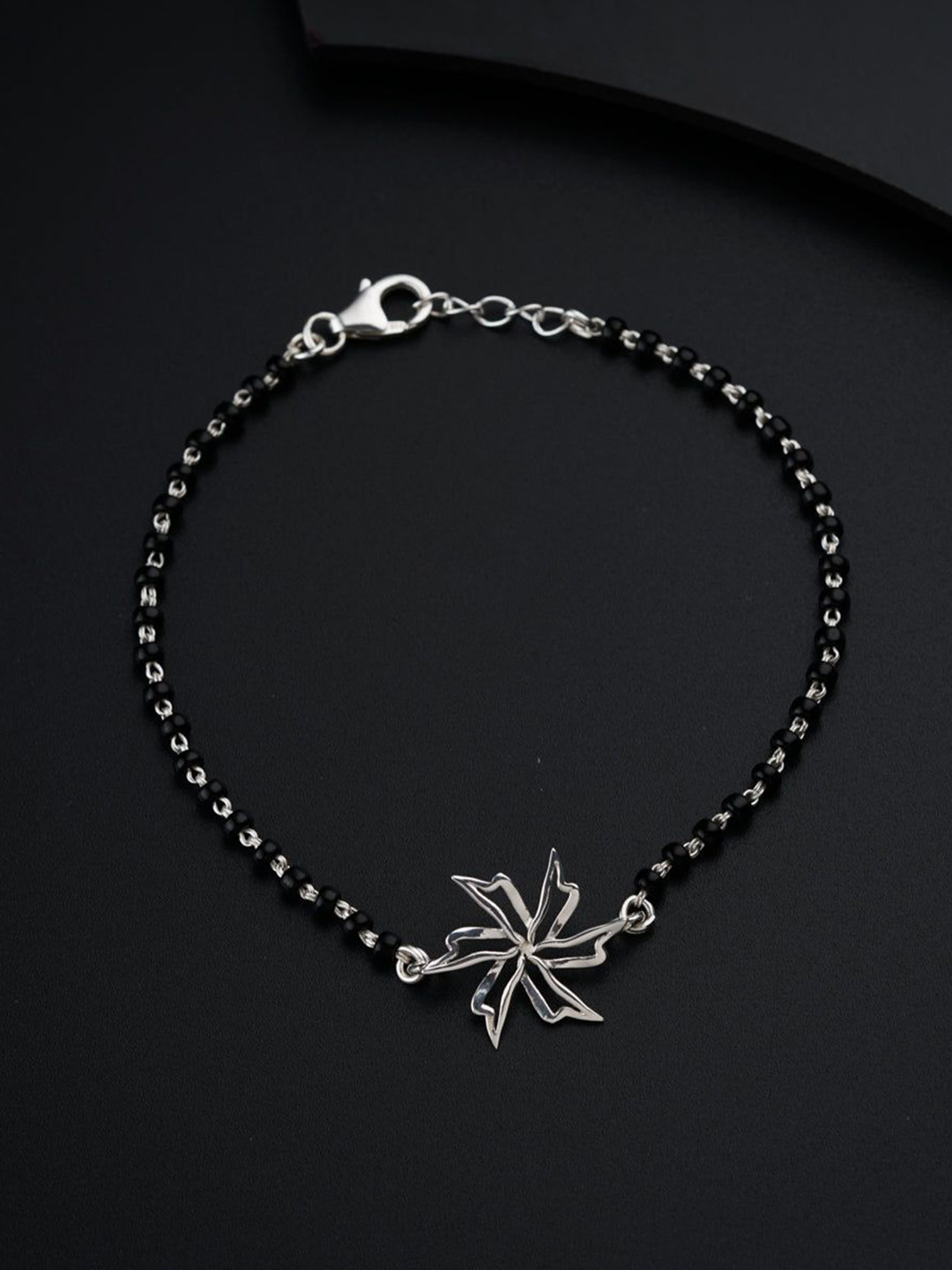 House of Aadyaa 925 sterling Silver Prajakta Jasmine Mangalsutra Bracelet