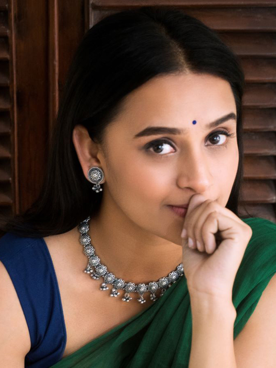 House of Aadyaa  Beads Beaded-Studded Kumudini Silver Set