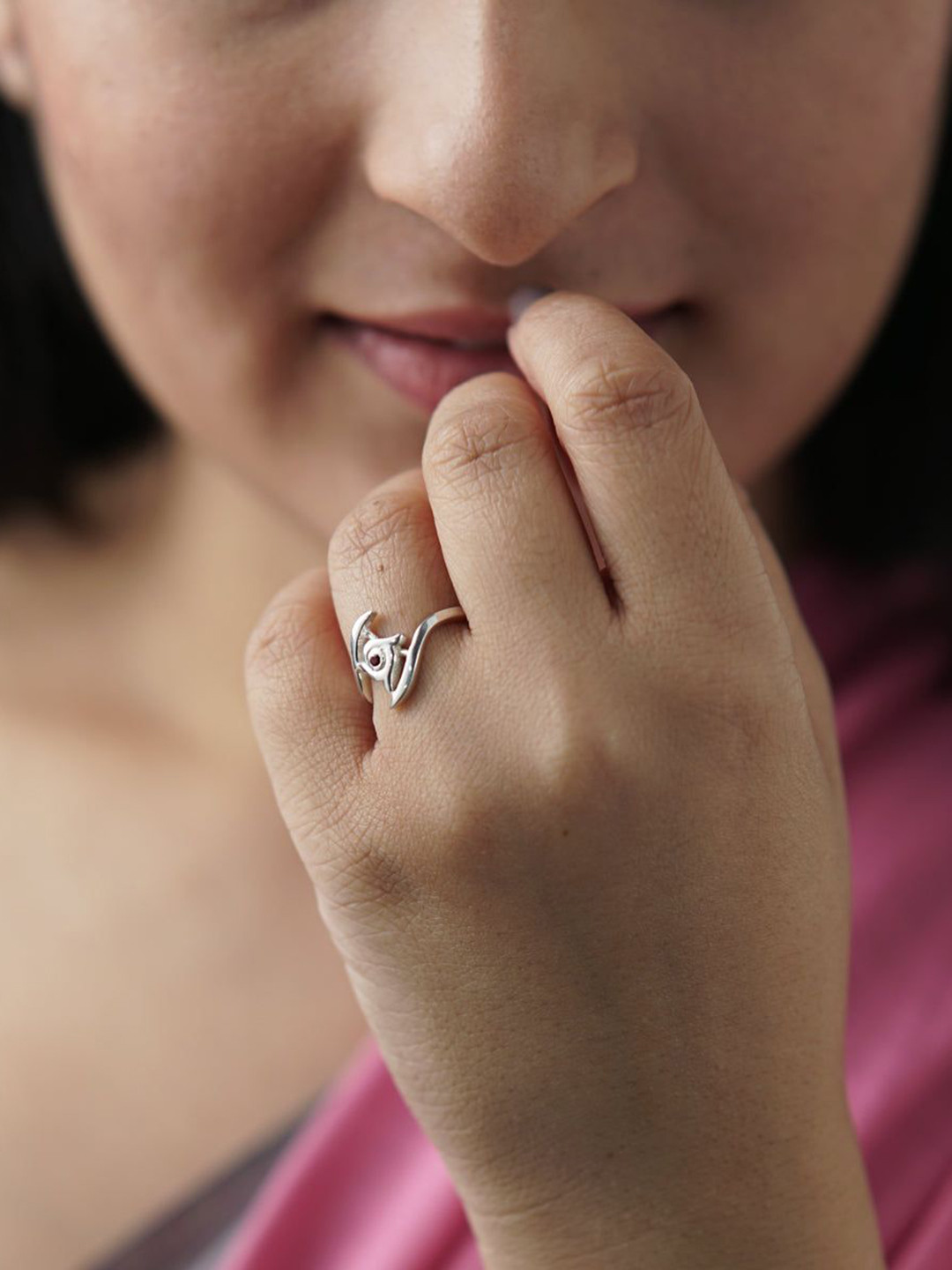 House of Aadyaa 925 sterling Silver Nakshatra Finger Ring