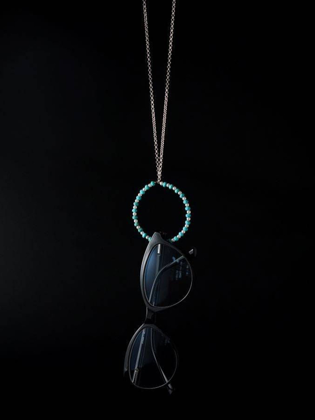 House of Aadyaa Silver  Beaded Circular Pendant