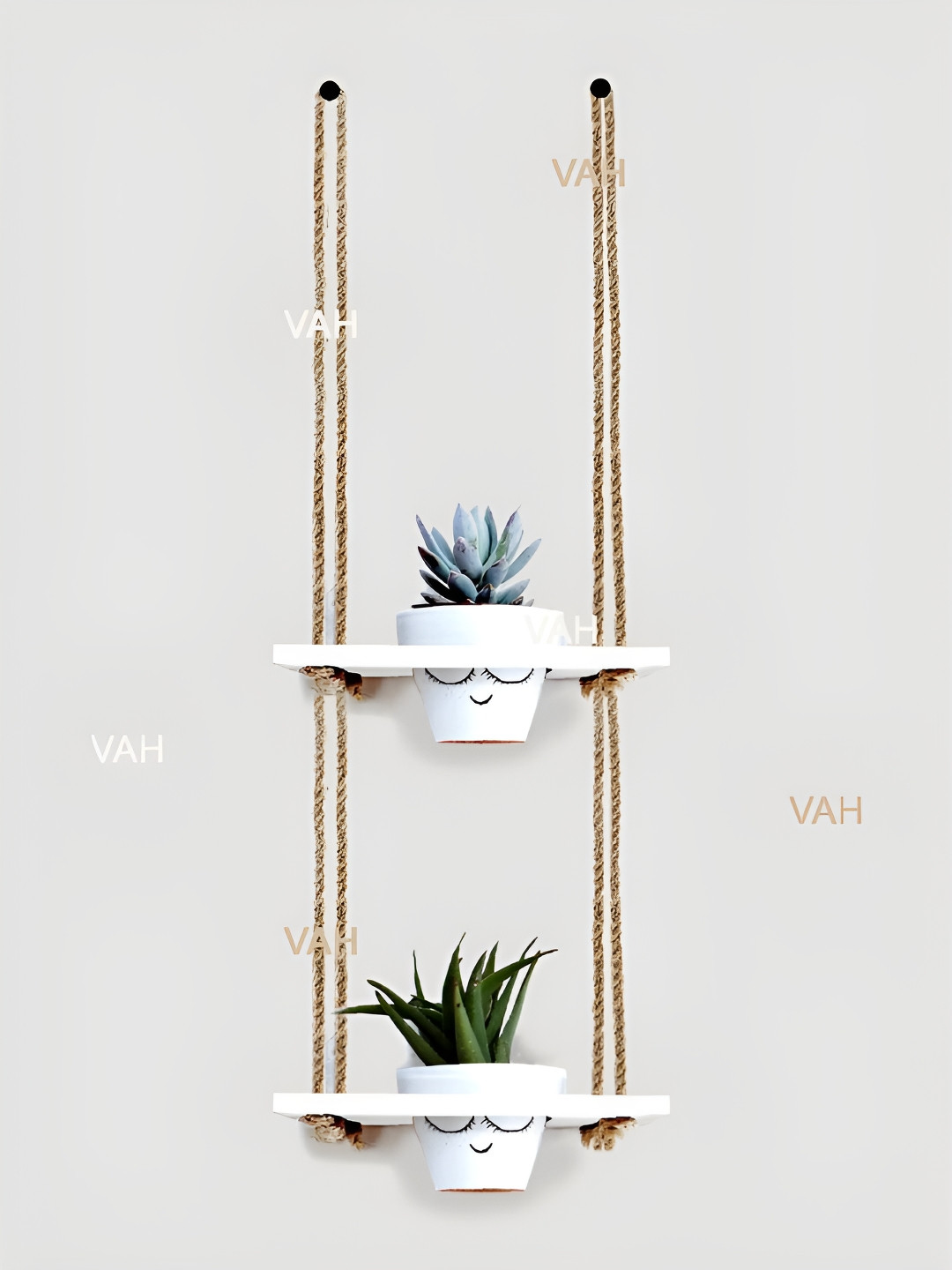 VAH Kya Bat Hai !! Hanging Planter Shelf Wood Matte Hall Wall Hangings-29.5In