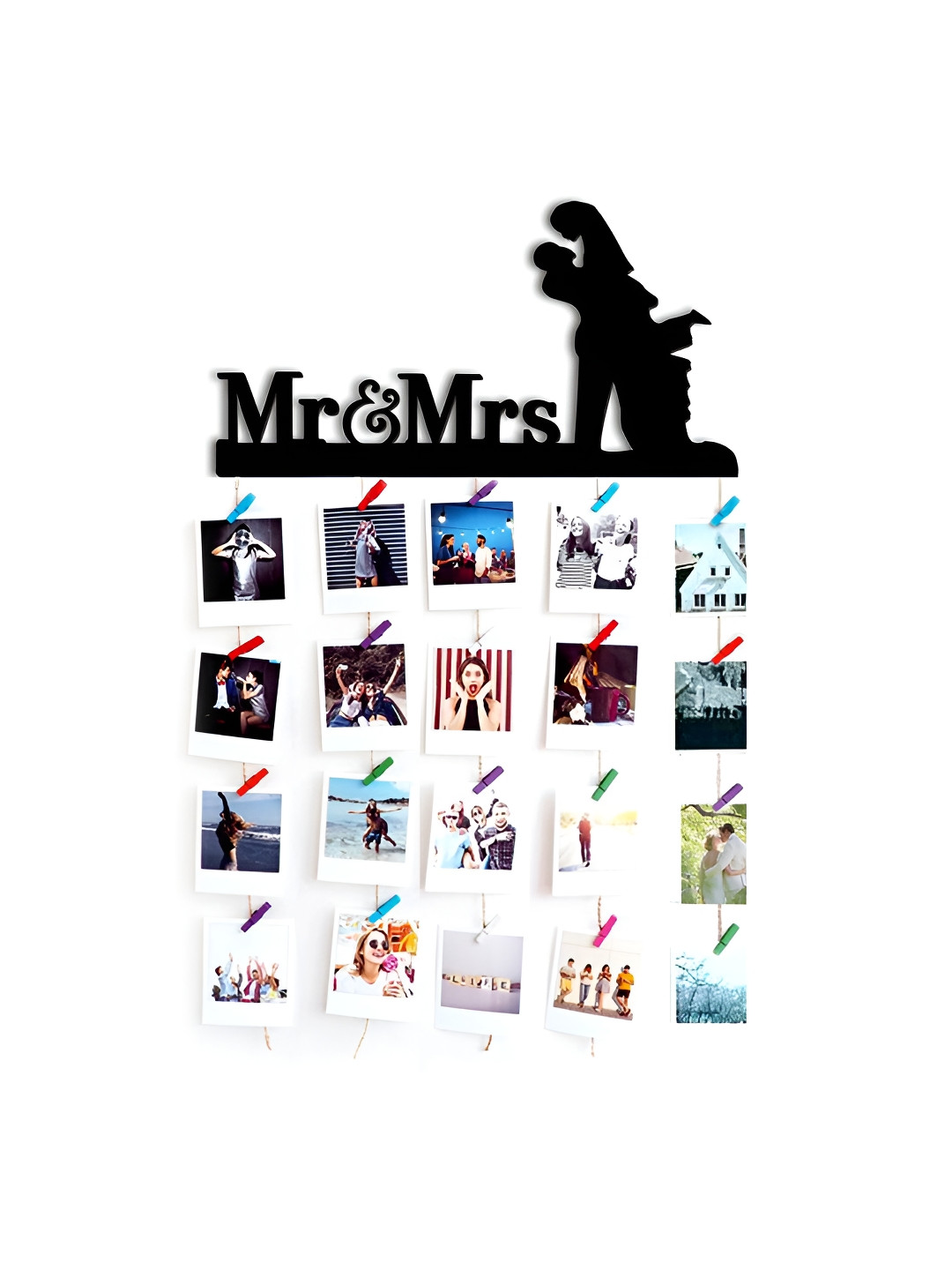 VAH Kya Bat Hai !! Mr. and Mrs. Wood Matte Hanging Hall Wall Hangings-27.6In