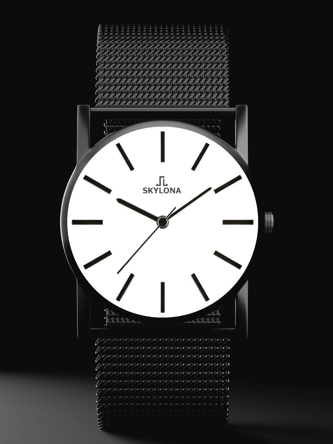 SKYLONA Men Brass Dial & Stainless Steel Analogue Watch Elegance White