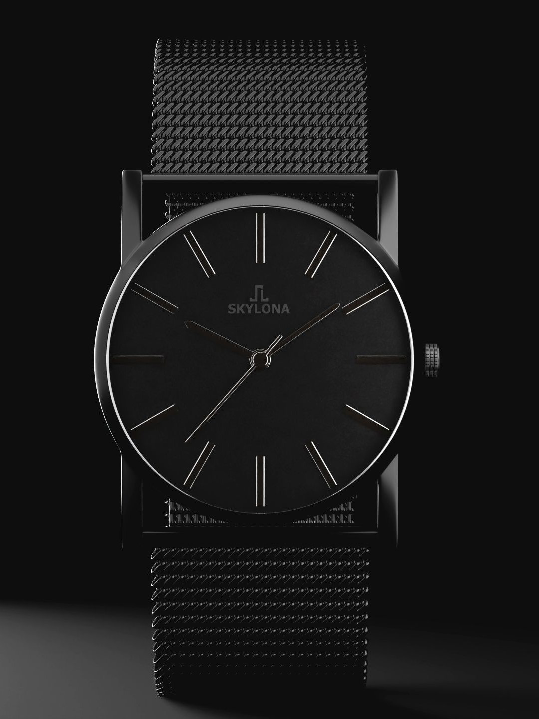 SKYLONA Men Brass Dial & Stainless Steel Straps Analogue Watch Elegance Black