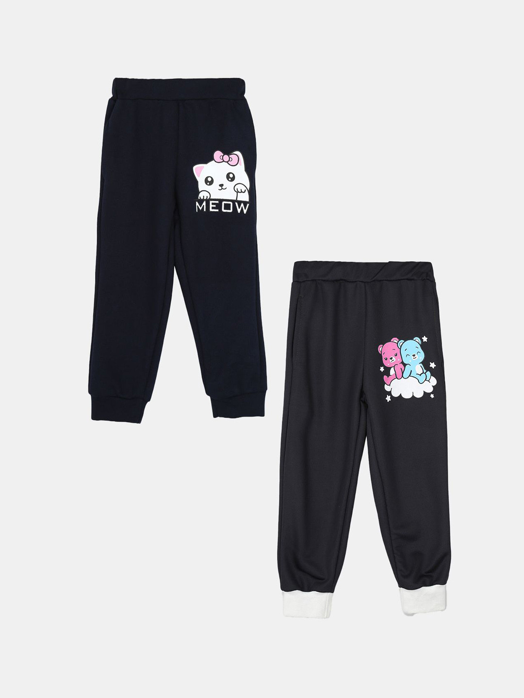 Wyld Sprog Girls Pack Of 2 Printed Cotton Joggers