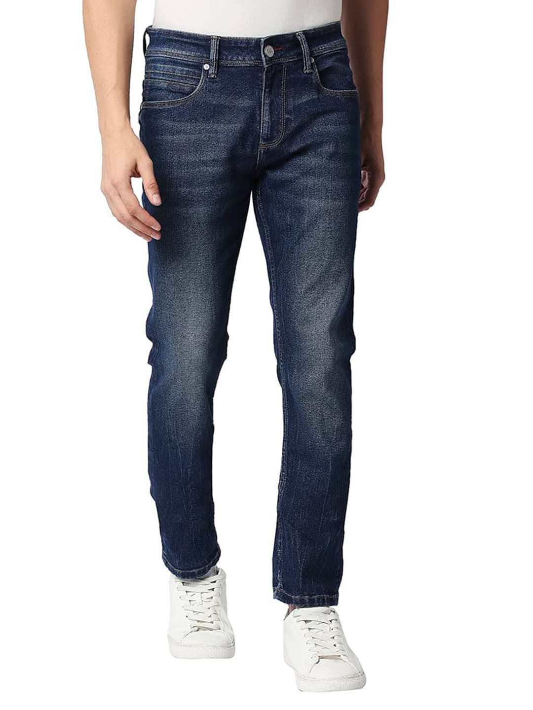 Basics Men Blade Low-Rise Light Fade Stretchable Jeans